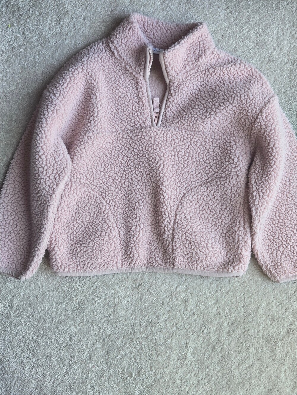 GAP Pink Teddy Sherpa Half-Zip Jacket